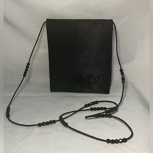 Jessica McClintock Black Beaded Shoulder Bag